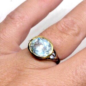 Radiant! Fireworks & Great Depth, All-Natural, Golden Aquamarine Facet / Size 8